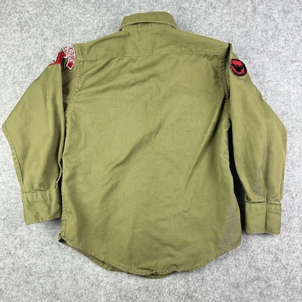 VTG BSA Boy Scouts of America Uniform Shirt Sanforized Boys 12 Regular 50s 60s* - Picture 7 of 13